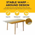 thumbnail image 4 of Burnt Orange Beige Ombre Table Cloths for 5 Foot Rectangle Tables, Modern Abstract Art Texture Patio Waterproof Elastic Fitted Tablecloths, Washable Rectangular Table Cover for Camping, 4 of 8