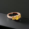 thumbnail image 3 of Gem Stone King 2.32 Ct Oval Yellow Citrine 18K Rose Gold Plated Silver Moissanite Ring (Size 8), 3 of 4