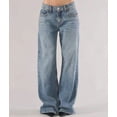 thumbnail image 6 of Women Y2k Baggy Jeans Loose Fit Boyfriend Straight Wide Leg Jeans Trendy Stretch Long Denim Pants Light Blue L, 6 of 9