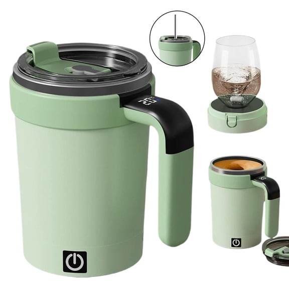 SXCRFKXH Automatic Magnetic Stirring Coffee Mug, 2025 Upgraded Detachable Base Self-Stirring Mug, Auto Stirring Mugs with Lid Handle, Smart Mixing Cup for Coffee, Chocolate, Milk, Tea