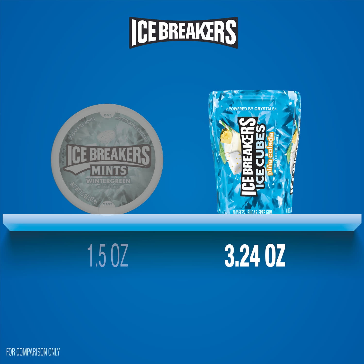 Ice Breakers Ice Cubes Pina Colada Sugar Free Chewing Gum, Bottle 3.24 oz, 40 Pieces