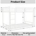 thumbnail image 4 of DECMAY Metal Bunk Bed Twin Over Full Size with Removable Stairs, Heavy Duty Sturdy Frame with 12" Under-Bed Storage for Teen & Adults, Teens, No Box Spring Needed, White, 4 of 12