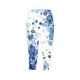 thumbnail image 4 of Pxkloy Capris Leggings for Women High Waist Floral Print Capris Knee Length Tummy Control Cropped Trouser Slim Fit Yoga Stretch Capris Pants 2025 Multicolor,S, 4 of 5