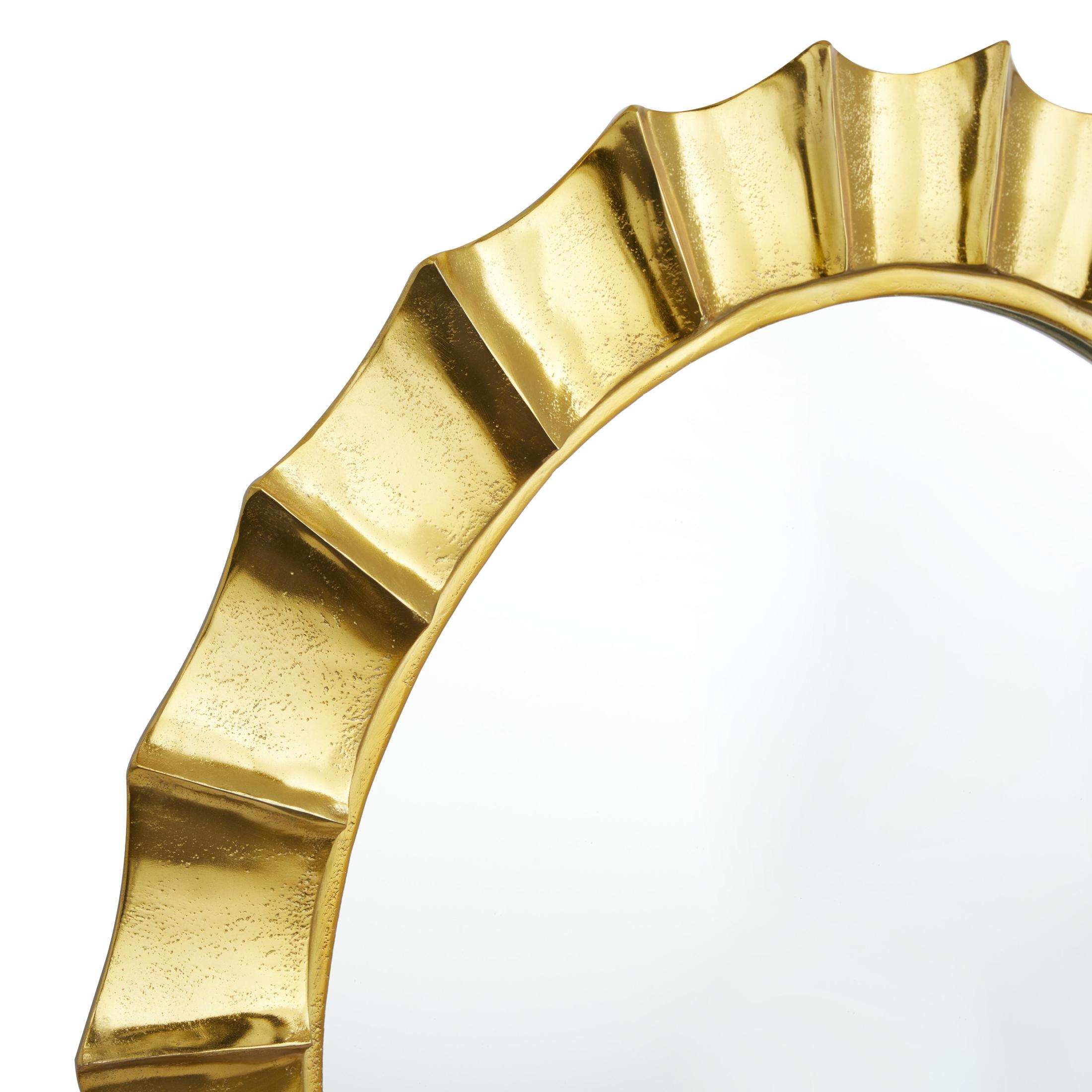 DecMode 35" x 35" Gold Starburst Wall Mirror