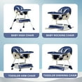 thumbnail image 5 of KFeng 4-in-1 Foldable Baby High Chair,Combines Play and Dining,Adjustable Dual Layer Tray and Backrest,Blue, 5 of 9