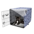 thumbnail image 5 of Floral Dog Crate Cover, Spring Time Blossoms Daisies and Polka Dots, Easy to Use Pet Kennel Cover Small Dogs Puppies Kittens, 7 Sizes, Ceil Blue Indigo, by Ambesonne, 5 of 6