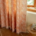 thumbnail image 6 of Vireellx Leaves Curtains for Living Room 84 Inch Length 2 Panels Set Semi Sheer Boho Drapes Green Farmhouse Tassel Rod Pocket Window Curtain Panels Bedroom Rustic Country Botanical Window Treatment, 6 of 7