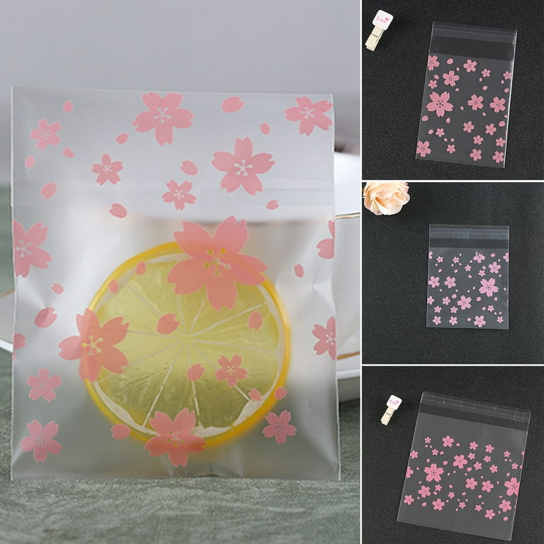 Limei 100Pcs Storage Bag Transparent Flower Clear Square