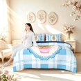thumbnail image 5 of Manfei Classic Plaid 7pcs Queen Bedding,Festive Christmas Bedding Comforter Set Queen,Blue White Green,Navy Blue Reversible, 5 of 7