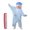 Light Blue, variant on Monster Onesie, Big Mouth Monster Onesie, Plush Monster Onesie Pajamas, Soft Plush Loungewear with Comb and Shoes, Green L