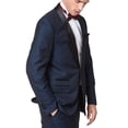 thumbnail image 6 of Adam Baker Men's 9-3403 Slim Fit One Button Satin Shawl Collar Tuxedo Suit - Navy - 48 Short, 6 of 9