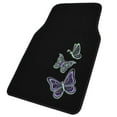 thumbnail image 3 of BDK Embossed Neon Purple & Green Butterflies Design Carpet Car Floor Mats for Auto Van Truck SUV-4 Pieces Front & Rear Full Set with Rubber Backing-Universal Fit, 3 of 7