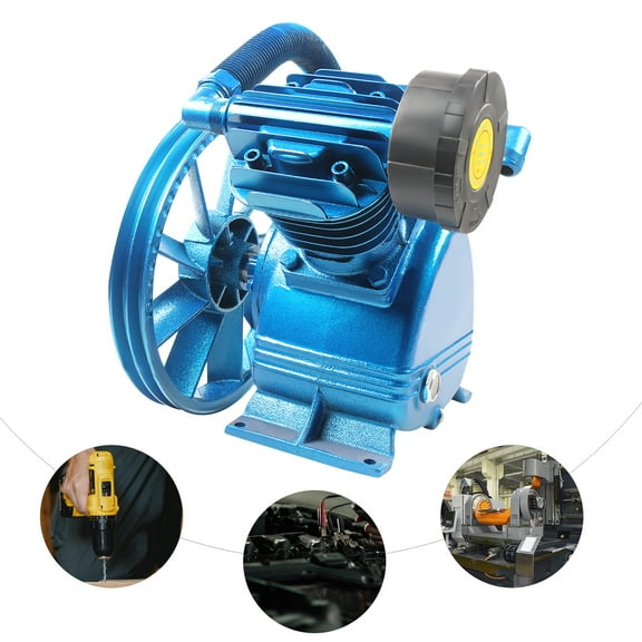 Twin Cylinder 5.5HP Piston Type Air Compressor Pump Motor Head Oil Lubricated