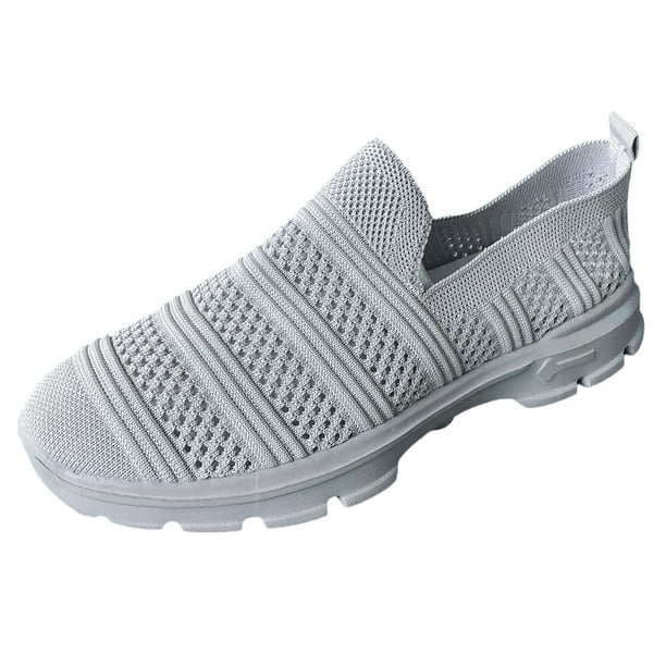 TOWED22 Womens Sneakers Fashion Women's Casual Shoes Breathable Slip-on  Outdoor Leisure Sneakers(Grey,7.5)