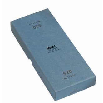 Rolled Coin Storage - Blue Chipboard Nickel Coin Roll Storage Box