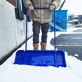 thumbnail image 2 of ArcticThrill Ergonomic Snow Pusher Shovel - Large Capacity 31.5-Inch Wide Poly Blade with Reinforced Edge, Metal Handle and Small Wheels; for Driveways, Walkways, Ice Rinks, and Sidewalks, 2 of 7