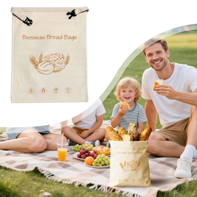 Food Storage Containers Beeswax Bread Bag Reusable Closure Bread Bags for Homemade Breads to Keep Fresh