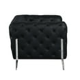 thumbnail image 4 of 69" Black Tufted Italian Leather and Chrome Love Seat, 4 of 5