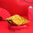 thumbnail image 3 of EeaseCA Silk Drawstring Bag Chinese Style Jewelry Pouch Storage Bag for Wedding Party (Yellow, Random Pattern), 3 of 8
