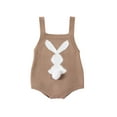 thumbnail image 1 of Diconna Baby Boys Girls Easter Overalls Sleeveless Bunny Print Knit Rompers Newborn Spring Outfit, 1 of 9
