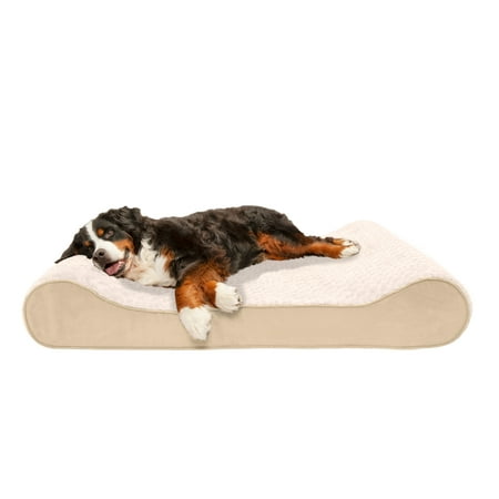UPC: 0842229118421 | FurHaven Pet Dog Bed | Cooling Gel Memory Foam Orthopedic Ultra Plush Luxe Lounger Pet Bed for Dogs & Cats Cream Giant