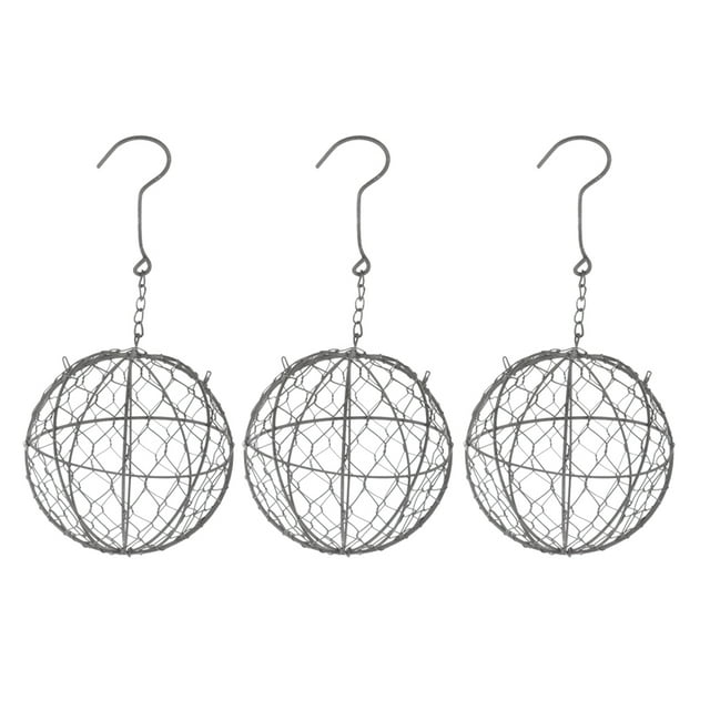 3 Unids 15 Cm Hierro Bola Forma Suculenta Olla Metal Colgante Plantador De Plantas Sunnimix Sembrador suculento metálico