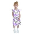thumbnail image 7 of Toddler Girls Easter A Line Dress Summer Ruffle Sleeve Cute Animal Print Midi Sundress Outfit For Kids Purple 7-8 Years, 7 of 7
