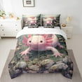thumbnail image 2 of Homewish Ocean Animal Axolotl 7 Pieces Bedding Comforter Set,Sea Salamander Full Bedding Set,Pink Brown Fitted Sheet Flat Sheet For Girls Boys,Luxury Bedroom Decor Reversible, 2 of 8