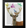 thumbnail image 2 of Fab Funky 15x18 Black Modern Framed Museum Art Print Titled - Deer and Birds Nests Pastel Shades, 2 of 5