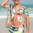 thumbnail image 6 of Men's Short Sleeve Hawaiian Shirt Tropical Print Casual Button Down Aloha Shirt, 6 of 8