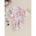 thumbnail image 3 of Elippeo Baby Girls Jumpsuit 3M 6M 12M 18M Long Sleeve Crew Neck Santa Claus Print Romper Christmas Clothes, 3 of 9