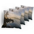 thumbnail image 5 of Ambesonne Nautical Throw Pillow Cover 4 Pack, Lake Tahoe at Sunset, 16", Blue Grey, 5 of 7