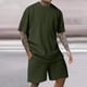 thumbnail image 2 of Traje Deportivo Perforado de los Hombres, Moda de Manga Corta Cuello Redondo de Ocio para el Desgaste Casual Y de Playa, Blusa Atlética de Poliéster Suave, 2 of 9