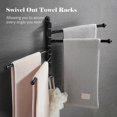 thumbnail image 2 of Swivel Out Towel Racks with Hooks 4-Bars Foldable Arms Bath Towel Hanger Wall Mount Towel Bar Aluminum Towel Holder Organizer for Bathroom Kitchen, 2 of 5