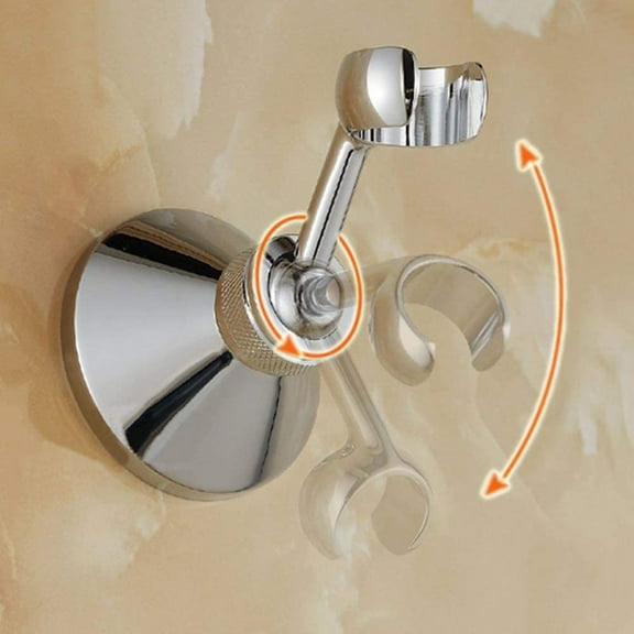 Adjustable Swivel Shower Hose Handset Wall Bracket Holder Chrome Brass