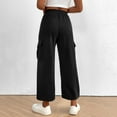 thumbnail image 6 of FRSASU Wide Leg Pants Woman with Pockets High Waist Pant Adjustable Knot Loose Trousers Business Casual Work Pants Black, 6 of 7