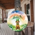 thumbnail image 3 of Happy St. Patrick’s Day Rhodesian Ridgeback with Green Hat Shamrocks Rainbow Round Wood Sign Ridgebacks Dog Lover Gifts Hanging Wall Home Decor - 03007, 3 of 5