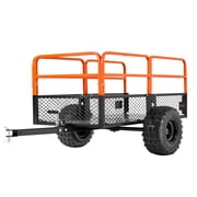 VEVOR Garden Utility Trailer, 28 Cu. ft & 1800lbs, Tow Behind Steel Dump Cart with Removable Rear Panel, Yard Trailers for ATV, UTV