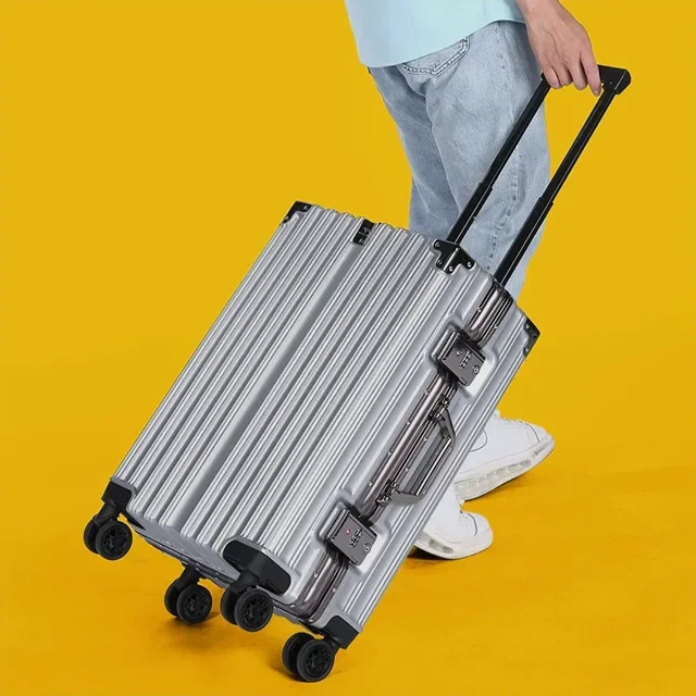 Caja de equipaje rodante con marco de aluminio, Maleta de viaje con ruedas, bloqueo de combinación, 20, 24, 26 y 28 pulgadas