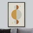 thumbnail image 3 of IDEA4WALL Framed Canvas Print Yellow & Black Striped Illusion Semi Circles Geometric Shapes Wall Art Abstract Mid-Century Colorful Artwork for Living Room, Bedroom, Office - Black 16"x24", 3 of 5