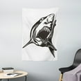 thumbnail image 1 of Shark Tapestry, Digital Sketch of Wild Fish with Open Mouth Power King of the Ocean Illustration, Wall Hanging for Bedroom Living Room Dorm Decor, 40W X 60L Inches, Dark Grey White, by Ambesonne, 1 of 2