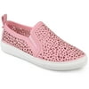 Brinley Co. Womens Faux Leather Slip-on Laser-cut Sneakers