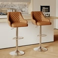 thumbnail image 2 of VECELO Bar Stools Set of 2 Modern PU Leather Height Adjustable Swivel Barstool with Back and Footrest, Brown, 2 of 11