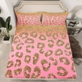 thumbnail image 2 of jejeloiu Chic Leopard Pattern Twin Sheet Sets,Gold Glitter Print Twin Fitted Sheet,Jungle Cheetah Flat Sheet For Girls Kids,Ultra Soft Home Decor,3pcs, 2 of 7