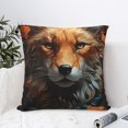 thumbnail image 4 of Fuzoiu Floral Fox Print Square Pillow Cover,Hidden Zipper Design,Luxury Square Pillow Case, Throw Pillow,Couch Cushion-16"x16", 4 of 7