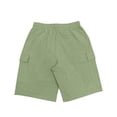 thumbnail image 4 of Mens Casual Shorts Solid Color Drawstring Elastic Waist Straight Leg Linen Cargo Shorts Summer Vacation Beach Shorts with Pockets, 4 of 7