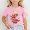 thumbnail image 2 of Baby Girl Summer Clothes Kids Summer Cute Watermelon Prints Short Sleeved Round Neck T Shirt Toddler Casual Breathable Tops Baby Boy Summer Clothes Pink 3 Years-4 Years, 2 of 4