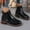 #81-Black, variant on Wowcloth Women's Chunky Block Heel Ankle Boots – Comfortable Low Heel with Belt Buckle Decors & Casual Versatile Style for Autumn-Winter Footwear
