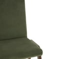thumbnail image 6 of SAFAVIEH Couture Forrest Contemporary Velvet Solid Dining Chair, Olive Green/Walnut (Set of 2), 6 of 7