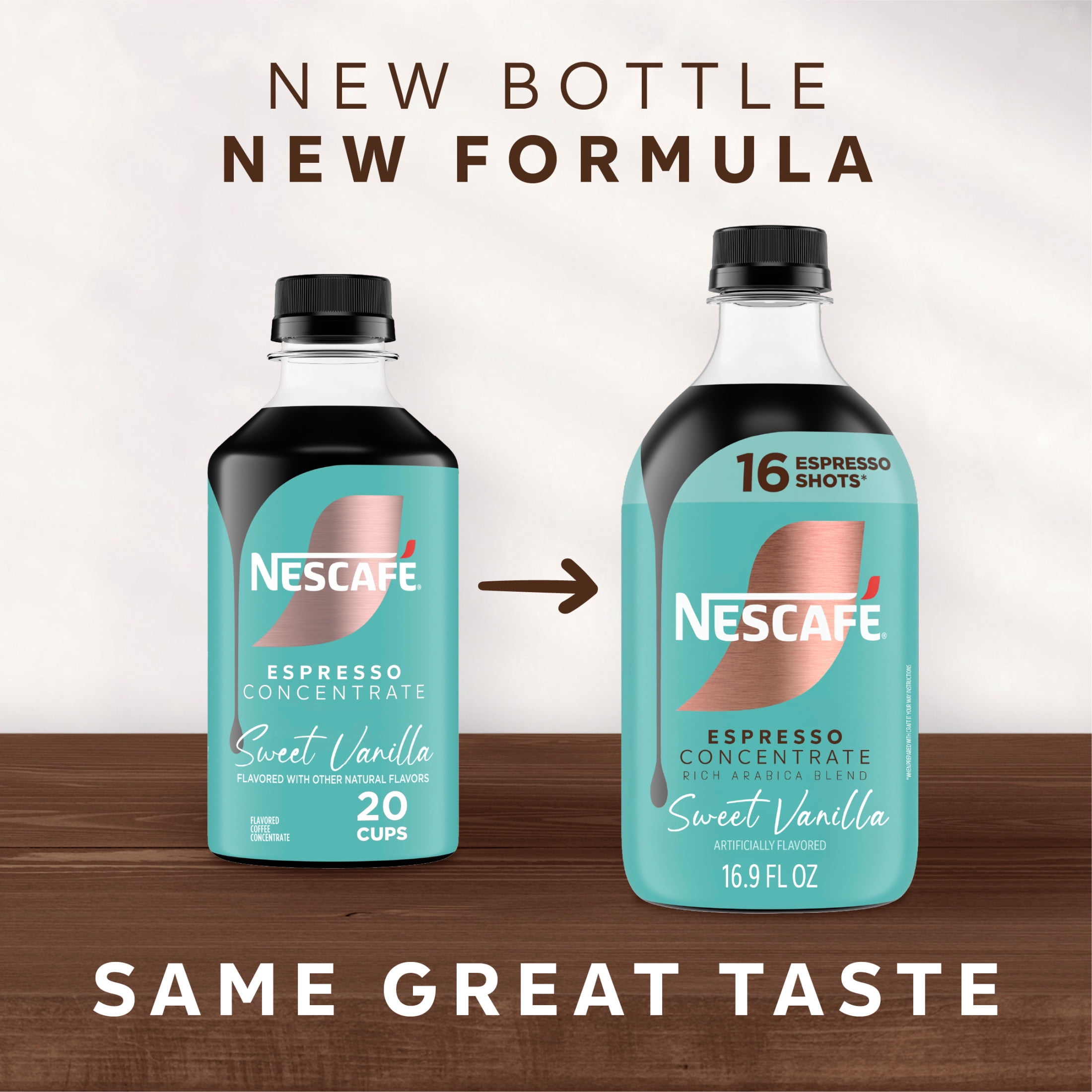 NESCAFÉ Espresso Concentrate Sweet Vanilla, Flavored Coffee Concentrate, Instant Espresso, 16 Shots 16.9 fl oz